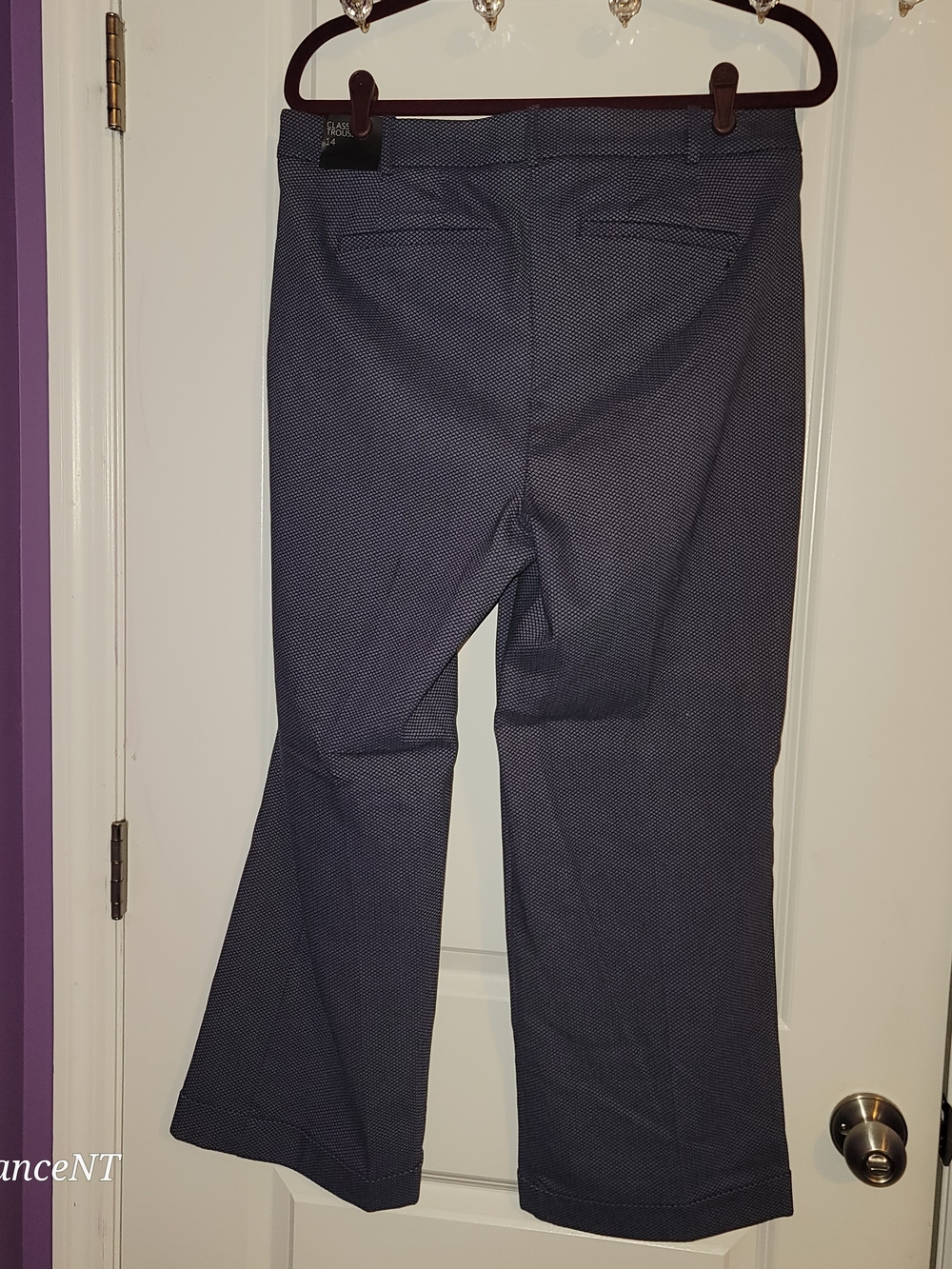 Lane Bryant Navy Blue Micro-Pattern Dress Pants Sz: 14 - Picture 5 of 6